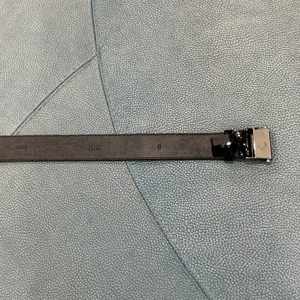 Prada Glossy Black Belt with Silver Buckle - Picture 11 of 11